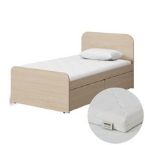 한샘 샘키즈 수납침대 SS_일반형+샘키즈 오가닉양면 토퍼 SS, 크림화이트(A)