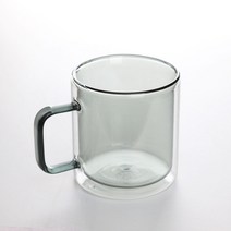 모던 이중 내열유리 머그컵, 1p, 시티그레이