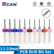 xcan 10pcs 1.1mm-2.0mm 수입 카바이드 pcb 드릴 비트 인쇄 회로 기판 미니 cnc 드릴링 비트 세트, 10개 1.7mm