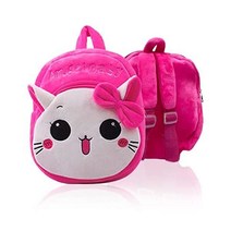 Tshaoun 작은 아이 배낭 봉제 귀여운 고양이 키즈 학교 가방 핑크 미니 만화 배낭 아기 소녀 13 년을위한 유아 학교 가방, Rosa Katze