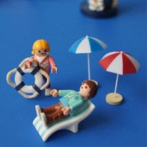 서핑샵 장식품 파라솔 썬베드 미니어쳐 미용실 카운터 현관 가게데코 촬영소품, 배+노2개