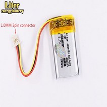 1.0mm 3 핀 커넥터 402035 DVR 자동차 레코더 고온 리튬 폴리머 충전식 배터리 300mah 3.7v, 3.7 볼트