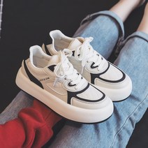 Y.GA 신형 봄 가을 ins 여성 키높이신발 학생 편한 푹신한 운동화 여성 패션 통근 3cm 굽높은 신발 미끄럼방지 내마모 캐주얼 슈즈