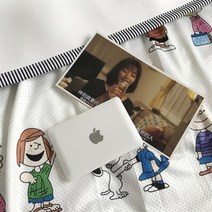 노트북 모형 거울 재미있는 쓸모없는 선물 여성 화장 휴대용 휴대 소품 미러 손거울, 1개, 애플 화이트