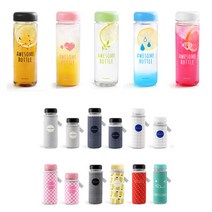 아이스PET 트라이탄 물병 미니보틀 + 파우치 세트 (랜덤발송), PET500ml, 뚜껑블루/보틀랜덤/파우치랜덤