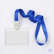투명 아크릴 사원증 케이스 3p세트 가로형 블루 사원증 케이스 목걸이 사원증 케이스 세로 출입카드케이스 사원