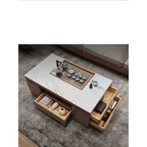 거실 리프트 테이블 소파 업 트랜스포머 좌식 탁자, 1.5 (흑백 캐비닛+검정색 조리대)