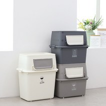 가정용 분리수거함 단단한 대용량 탱크형 40L 50L, 40리터, 브라운