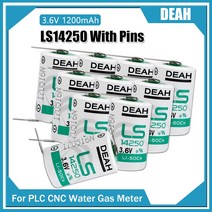 터치 스크린 수량계 이온 배터리 핀 포함 PLC CNC 기계 도구 LS14250 14250 1/2AA 3.6V 10개