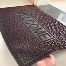 웰컴 현관 발매트 고무 입구 발판 매트 미끄럼방지, 1)블랙레드 90cm×60cm