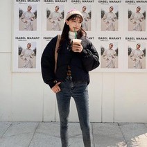 여성 숏패딩 가디건 타입 루즈핏 올해 유행 점퍼