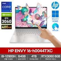 HP [HP] ENVY 16형 16-h0044TXC [i9-12900H/RAM 64GB/NVMe 4TB/RTX3060/WIN 11 Home/UHD+/터치스크린]