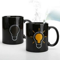 온도에따라 색 변하는 컵 배터리 전구 세라믹 머그잔, 좀비 컬러 체인징 컵