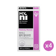 일동제약 여성 멀티비타민 미네랄 종합 비타민 영양제 아연 셀레늄 엽산 비오틴 철분 요오드 B1 B2 B6 B12 A D E 20대 30대 40대 50대 갱년기 여자 청소년 멀티미네랄 건강기능식품 선물 추천, 4개, 60정