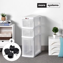 [모아시스템즈] 프리미엄 하이 3단 플라스틱 서랍장 주방수납장, 상세 설명 참조