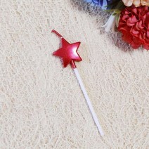 케이크캔들 공장직매 하트형 별 생일 도금 양초 개별표장 싱글 디저트 베이킹용 품, T17-별 레드색 10개