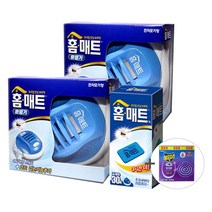 홈매트 코드룰러훈증기x2개+교체용리필30매+모기향6p 모기퇴치기 전자모기향 에프킬라 모기향, 1세트