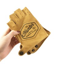 남성 승마 스포츠 운전 여성용 반손가락가죽 장갑, 미디엄정품  하프 핑거 할리데이비슨