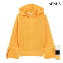 [AENUS] 여성 끈장식 니쥬 후드 니트_AW19FSW102
