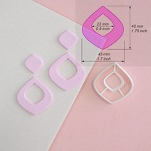 도자기 귀걸이 커터 해바라기 도넛 폴리머 클레이 도구 삼각형 사각형 둥근 가장자리 원형 3d 프린팅, [14] 14