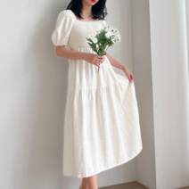 투디 린넨 스모크 오프숄더 원피스 롱원피스