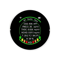 이산화탄소경보기 공기측정 co2감지7In 1 대기질 측정기 PM2.5 CO2 TVOC HCHO AQI 온도 이산화탄소 검출기, 01 Wifi 7in1 White, 01 Wifi 7in1 White