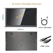 휴대용 미니모니터 터치 디스플레이 10.1 인치 휴대용 모니터 2560x1600IPS 스크린 10 LD 금속 P 보조, 02 Touch 1024x600