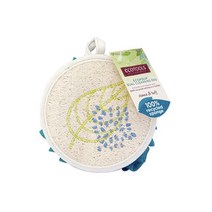 EcoTools EcoPouf 듀얼 클렌징 패드 0.09kg(0.19lbs) 천연 루파면 각질 제거, 피코크 그린, 1개