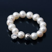 위듀주얼리 큐빅 세팅 진주반지