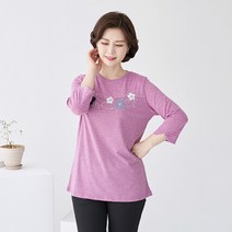 마담4060 엄마옷 골지5부소매티셔츠-XTE209008-