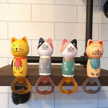 TB 귀엽고 실용적인 나무재질 고양이 자석 오프너, 4.애프리콧