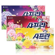 샤프란 섬유유연제 30매x3개 시트, 아로마시트 코튼 블로섬 30매 3개