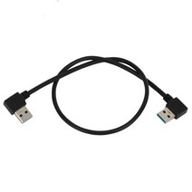 USB 3.0 Type A Male 90 Degree Left Angled To Right Extension Cable Straight Connection 0.5M 1.5FT, 01 주황색, 01 주황색