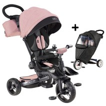 JUCY TRIKE 쥬시 프리미엄 접이 폴딩 유아세발자전거 바람막이포함 멜란지핑크