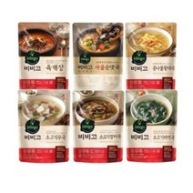 비비고 국 모음 6종(육개장 미역국 소고기장터국 콩나물황태국 소고기무국 사골순댓국), 1세트, 500g