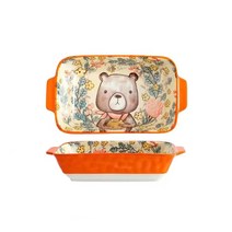 BLOWFISH FUGU양손손잡이접시볼 손잡이 접시1p/5p손잡이 접시 세트 북유럽 캐릭터 스타일, 불곰