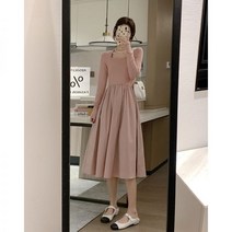A라인원피스 결혼식하객 핑크 롱 원피스