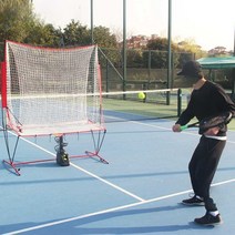 테니스 벽치기 연습 훈련 네트 자세 연습기 리턴볼, 클래식 공 던지기 기계+ 충전식 배터리