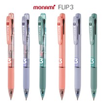 모나미 클립 플립3 3색볼펜 0.5mm 0.7mm 멀티펜, 0.7mm-라벤더