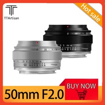 카메라 렌즈 TTArtisan-풀 프레임 50mm F2.0 미러리스 카메라 렌즈 Z Fuji X Olypus Snoy A7 과 호환 가능, 07 L-마운트_01 Black