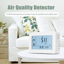 가스감지기 실내 휴대용 지능형 공기질 측정기 co2 검출기 다기능 온도 습도계 가정 감지기, 한개옵션0