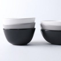 조약돌 공기대접 밥그릇 세트, 블랙_공기