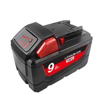 BATTOOL 2x 6.0Ah 18V 밀워키 M18 48-11-1815 48-11-1850 2604-22 2604-20 2708-22 2607-22 48-11-1828, [05] 1 pc 9000mah