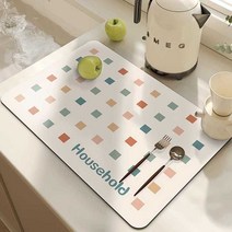 식기건조대 식기건조매트 드라잉 주방건조매트, 상세 페이지 참고, 타오해피땡땡이 흑백배수매트 40x50cm