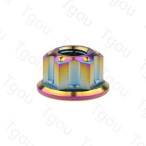 Tgou-티타늄 너트 M6/M8/M10/M12/M14/M16 바이크 오토바이 자전거 자동차용 플랜지, 06 M16 Pitch 1.5, 03 Rainbow
