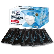 국내생산 고급형 멜트블로운필터 국내인증 일회용마스크 블랙/화이트 100매, (에코)블랙-100매