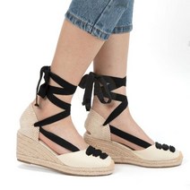 Sandalias Mujer 여성용 웨지 Espadrille 샌들 편안한 슬리퍼 여성용 여성 캐주얼 신발 Breathable Flax Canvas Pumps