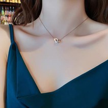 Fowod 18K 편지 목걸이 패션 쇄골 체인 2컬러