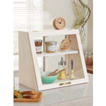 우드 쇼케이스 디저트 원목 수납장 유리 미닫이 빵 베이커리 쿠키 카페 미니 진열장, 이중 문, 2층 B 브라운