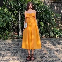 휴양지원피스 어깨끈 나시 해변 휴가 비치 원피스